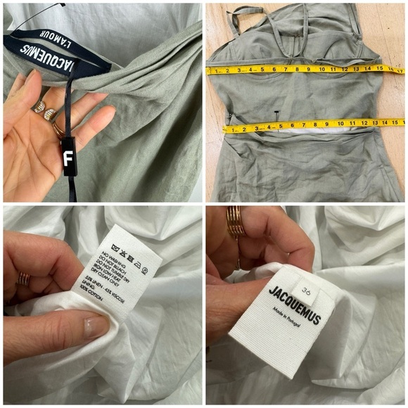 Jacquemus Linen La Robe Laurier Midi Dress Sage Green - Picture 15 of 15